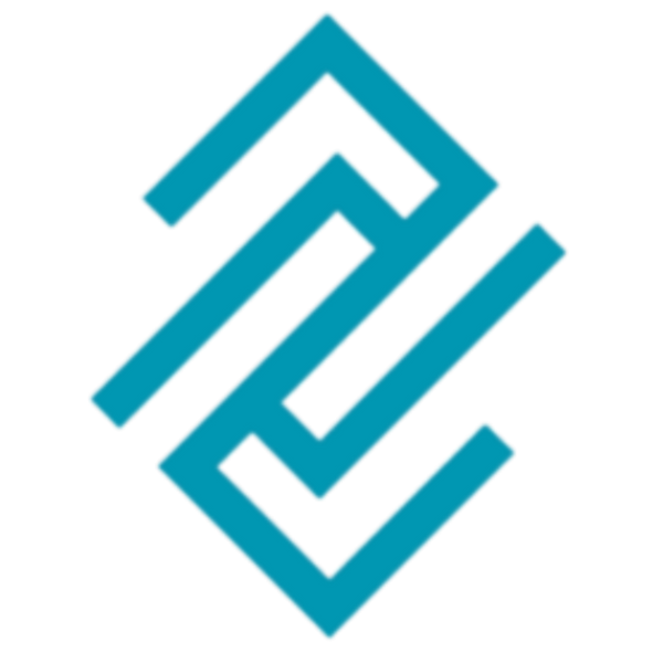 Logo with a blue geometric design and 'FCP' text on a white background